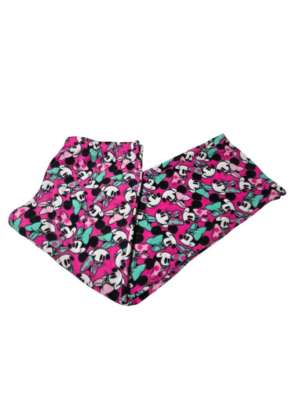 Disney Minnie Mouse Fleece Pajama Pants Womens Plus Size 2X Pink Green Bow Print